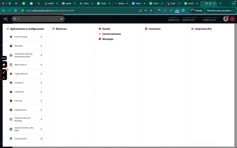 Resultados filtrados en la barra de búsqueda.